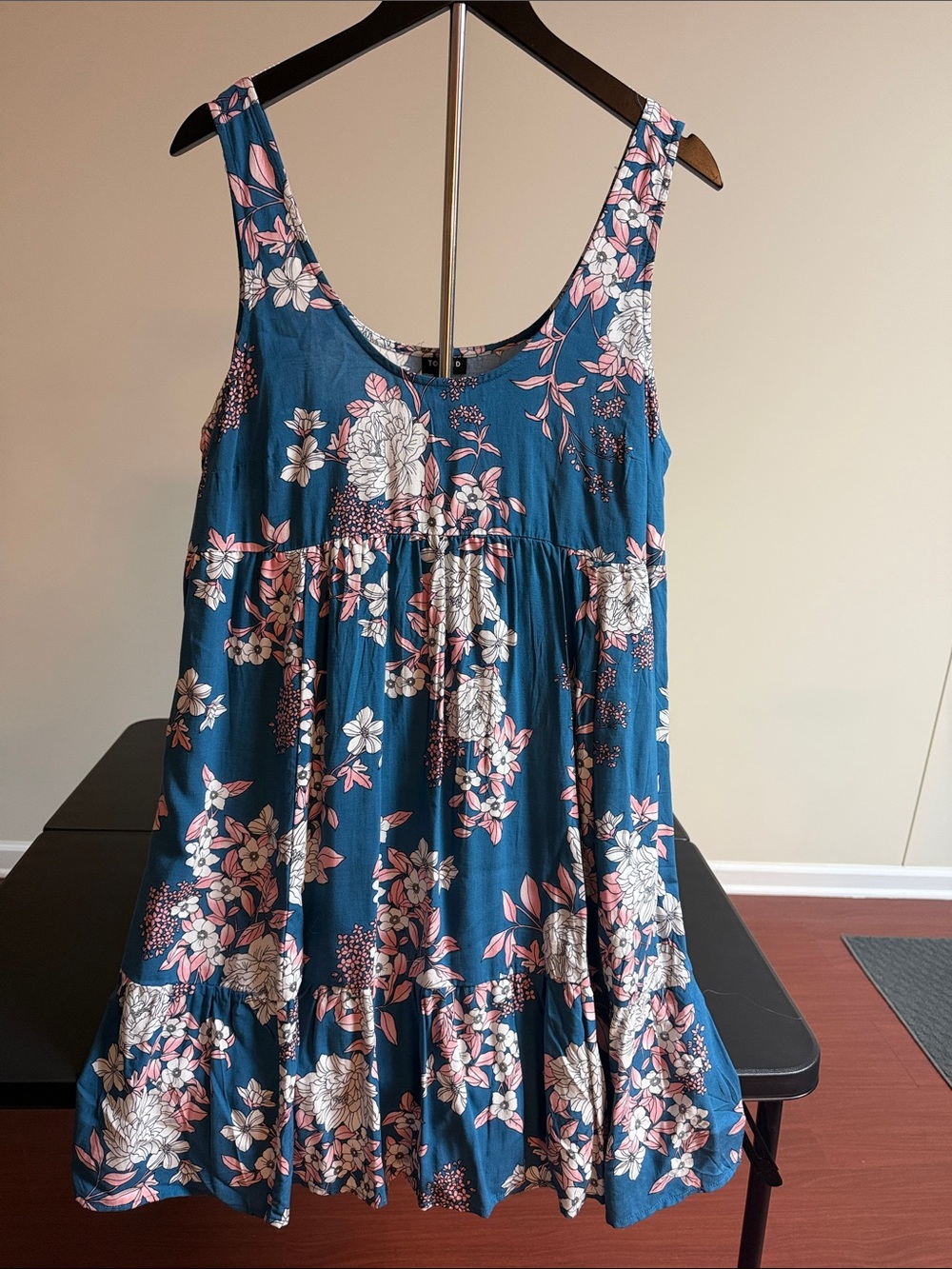 torrid Teal Floral Tank Dress with Pink & White Blooms